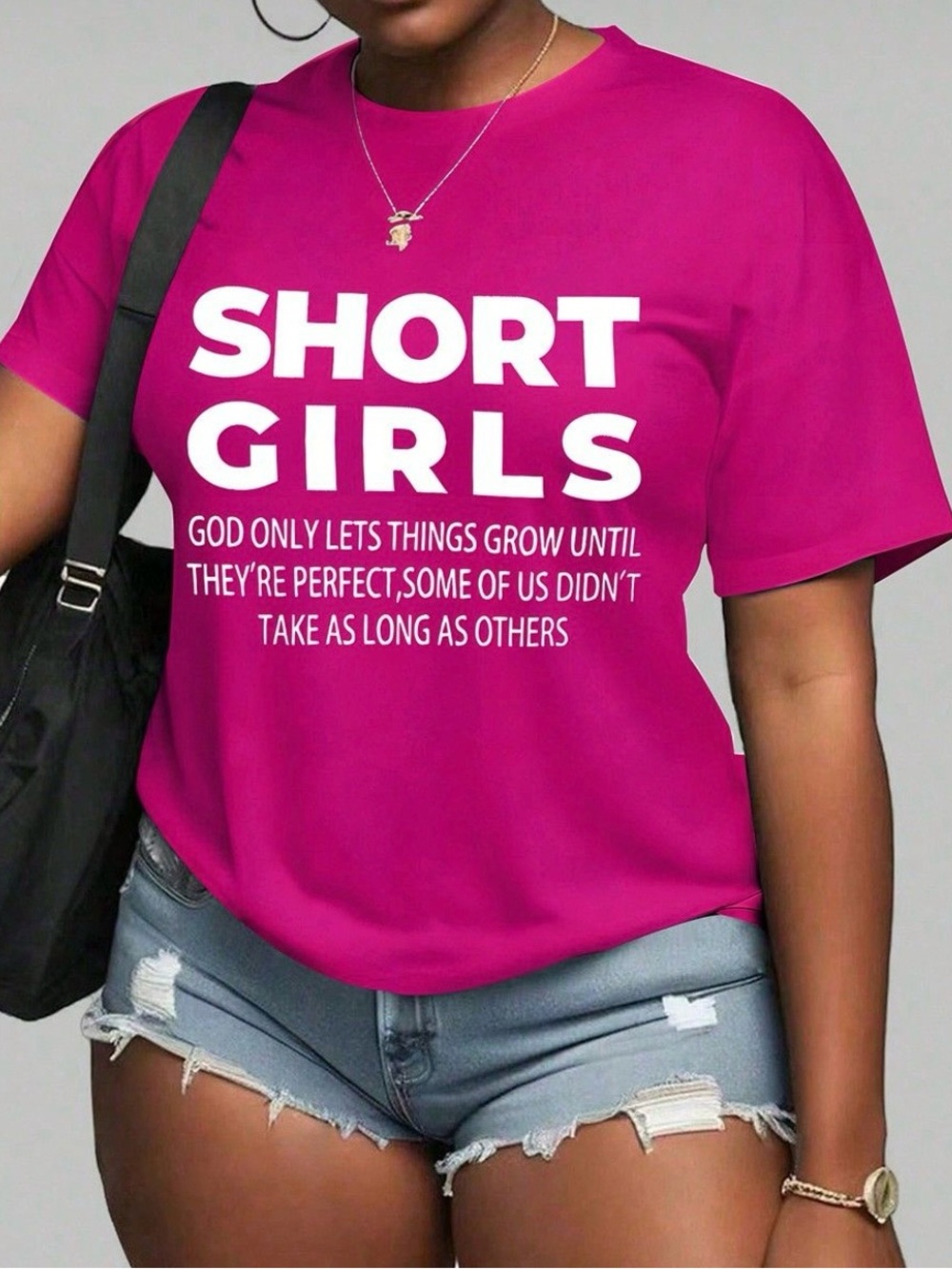 SHORT GIRLS Graphic Tee - Fuchsia Pink Women’s Top